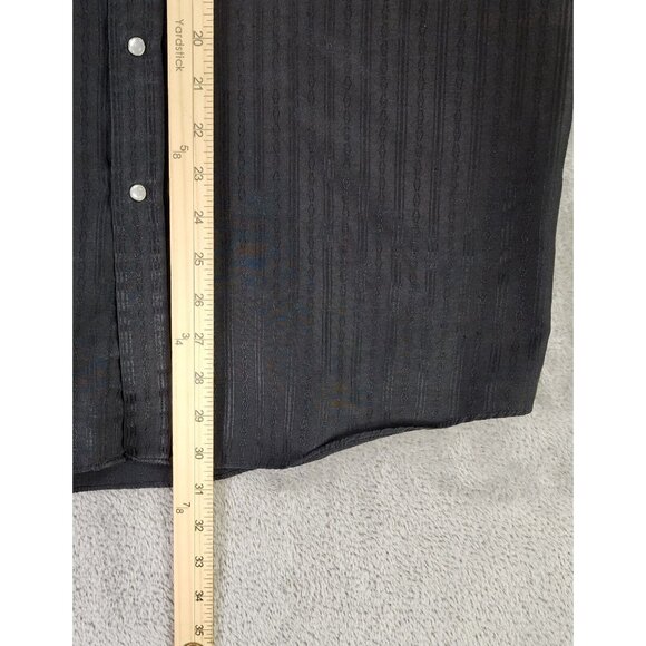 Ely Cattleman Shirt Mens Large Black Western Vintage Pearl Snap Long Sleeve - Picture 5 of 9